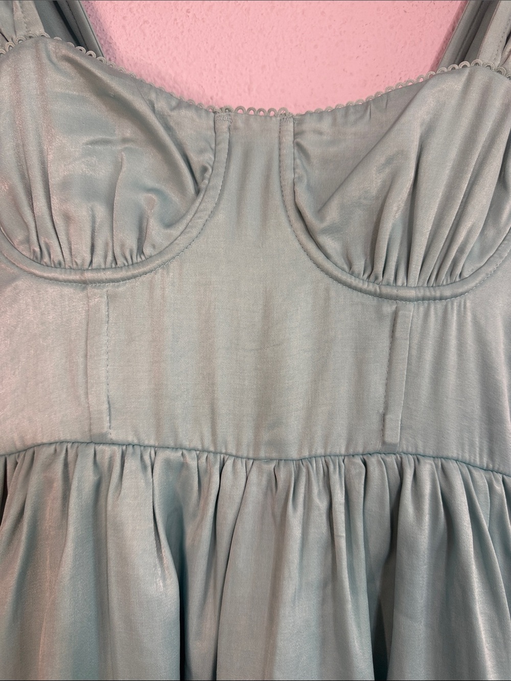 NWT WeWoreWhat Women Baby Blur Tiered Midi Corset Dress with Bust Cups Size S - Picture 5 of 12